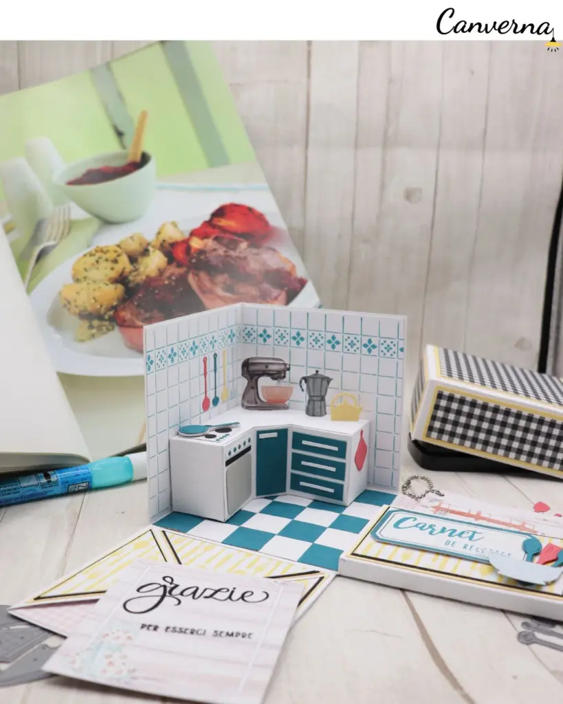 Explosion box handmade compleanno con elementi 3D cardmaking