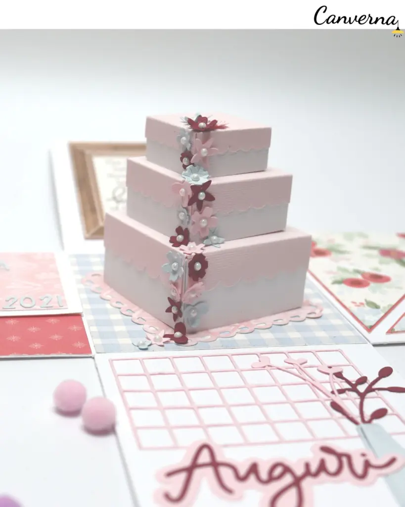 Explosion box handmade matrimonio palette neutra cardmaking