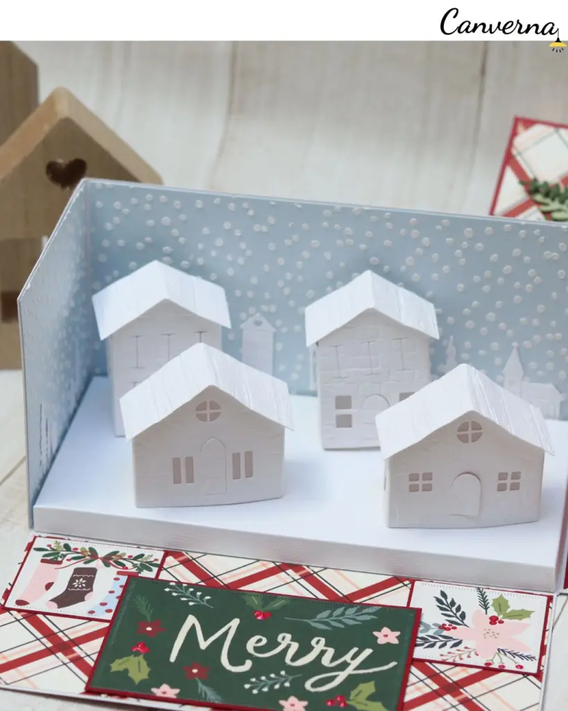 Explosion box handmade natale scenetta innevata cardmaking