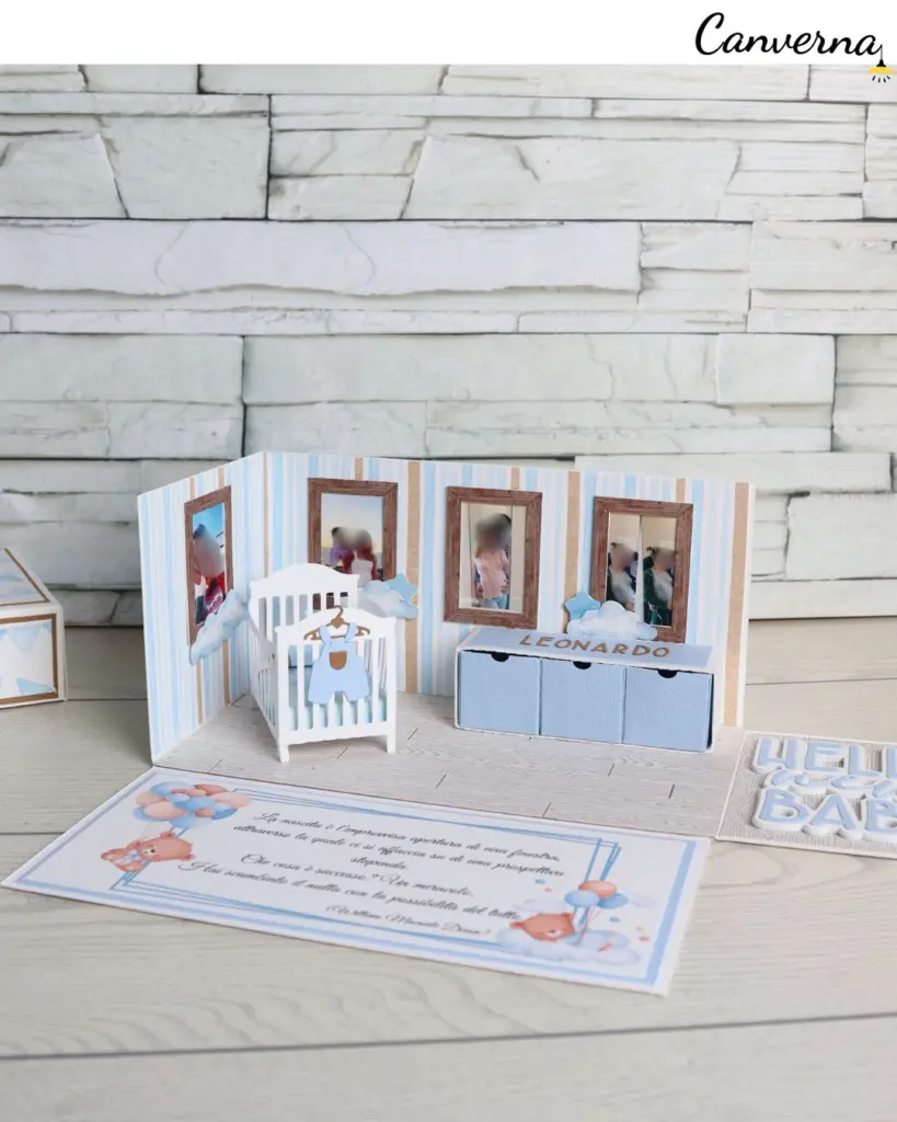 Explosion box handmade nascita cardmaking